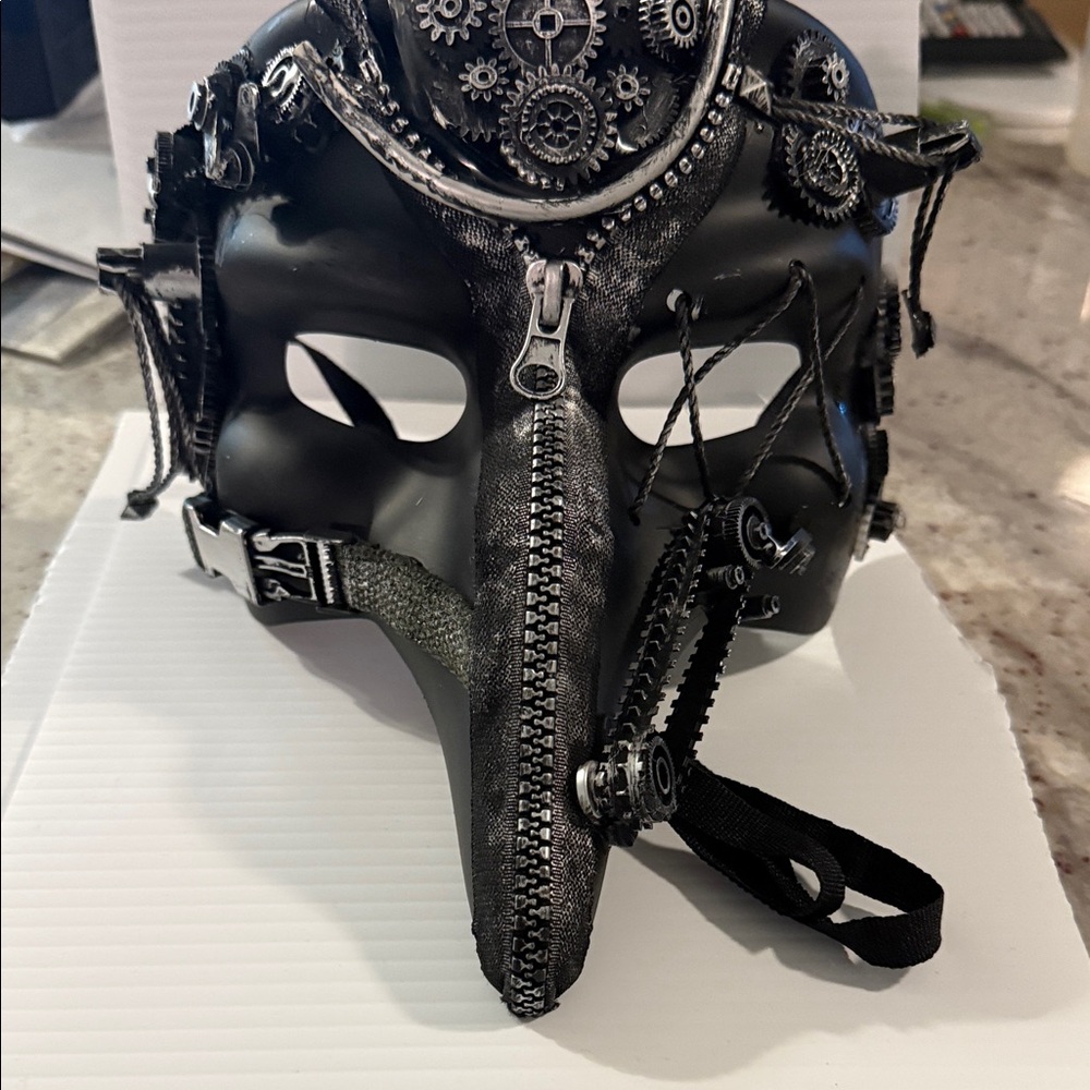 Black Steampunk Leather Mask Bag - Unbranded